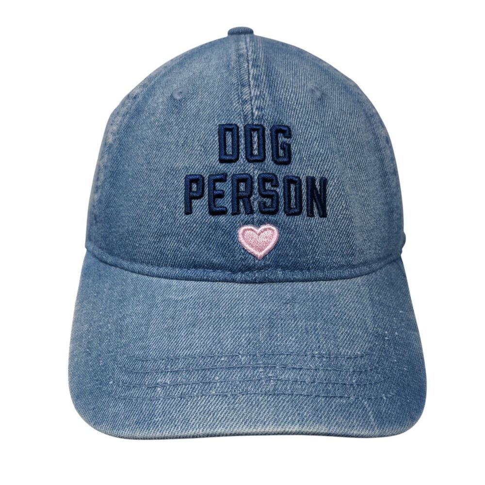 Dog Person Slideback Hat Blue OSFM Embroidered Denim Home Free